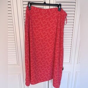 Vintage LL Bean Coral Floral Maxi Skirt Cottage Core Women's Sz 20 Petite Lined